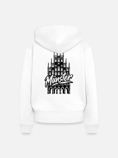 Münster Graffiti Kathedrale - Frauen Premium Bio Zip Hoodie - Weiß