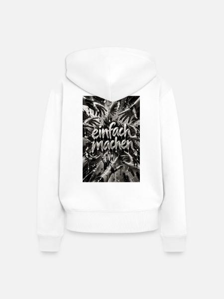Einfach Machen – Handmotiv Kraft - Frauen Premium Bio Zip Hoodie - Weiß