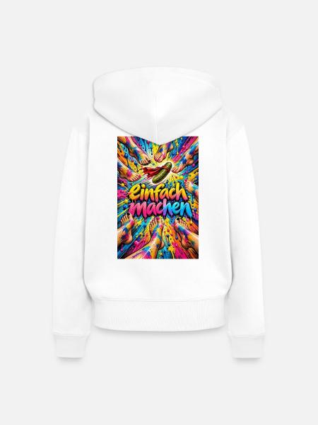 Heldenhafte Gurke Farbexplosion - Frauen Premium Bio Zip Hoodie - Weiß