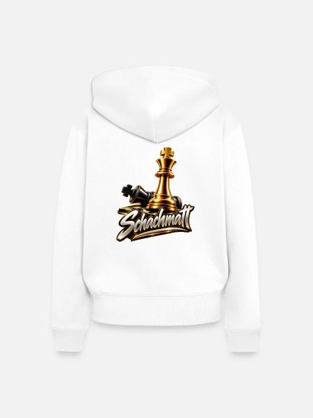 Schachmatt – Schach König mit Krone - Frauen Premium Bio Zip Hoodie - Weiß
