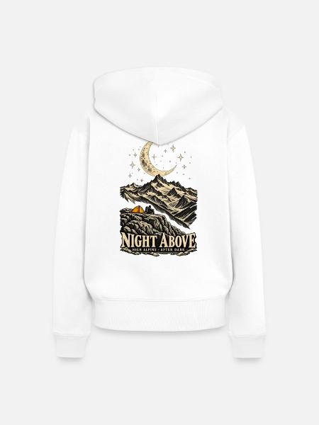 Night Above – Wandern unter Sternen - Frauen Premium Bio Zip Hoodie - Weiß