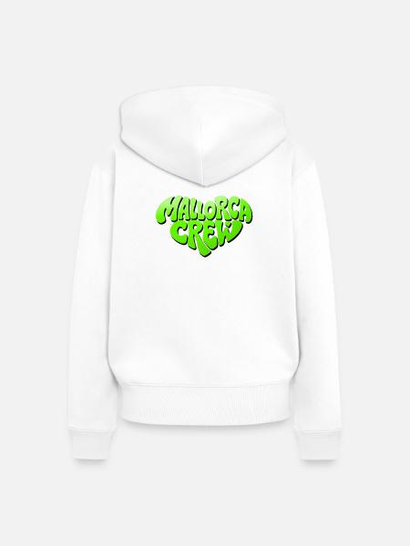 Mallorca Crew Neon Logo - Frauen Premium Bio Zip Hoodie - Weiß