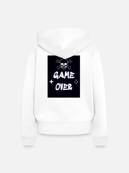 Game Over - Frauen Premium Bio Zip Hoodie - Weiß