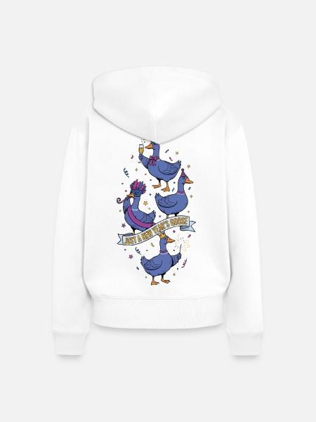 Nur eine Neujahrs-Gans-Feier 2025 Spaß - Frauen Premium Bio Zip Hoodie - Weiß