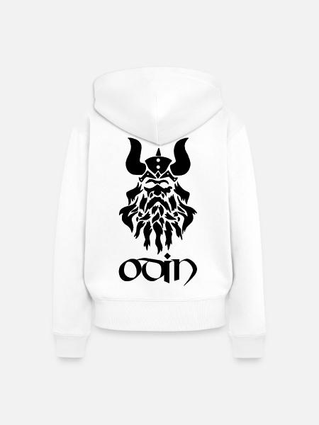 Nordischer Gott Odin (schwarz) - Frauen Premium Bio Zip Hoodie - Weiß