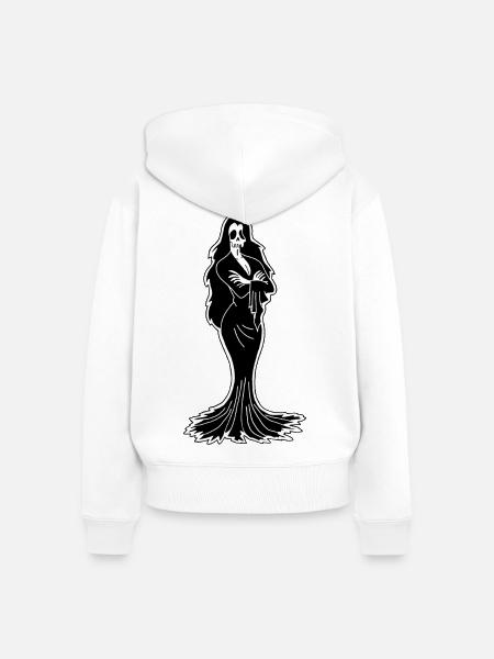 Dunkle Kreatur - Frauen Premium Bio Zip Hoodie - Weiß