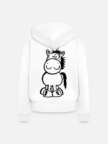 Kleines Pferdchen - Frauen Premium Bio Zip Hoodie - Weiß
