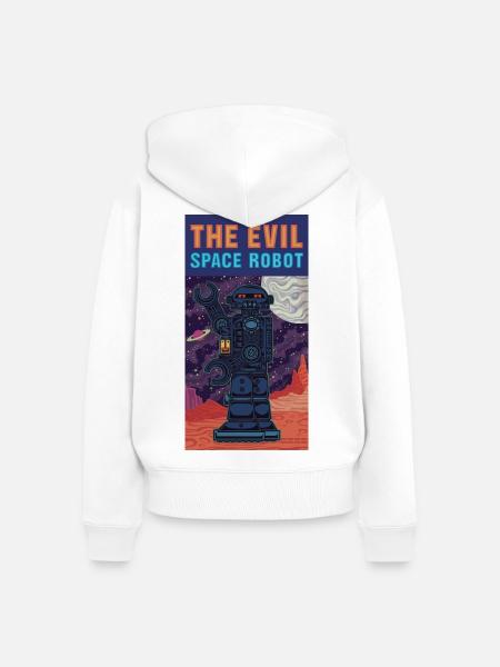 Der Mars-Weltraumroboter - Frauen Premium Bio Zip Hoodie - Weiß