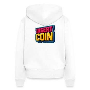 Neon Retro Gaming Design - Frauen Premium Bio Zip Hoodie - Weiß - Hinten - AI Model Female 172 light (172cm)