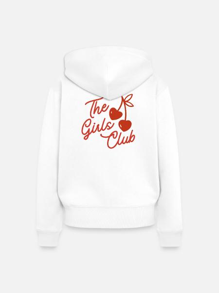 Das Mädchenclub-Kirsch-Skript - Frauen Premium Bio Zip Hoodie - Weiß