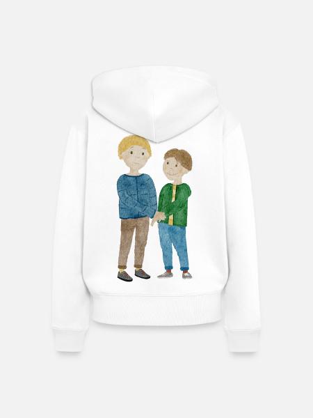 Kinderszene beste Freunde - Frauen Premium Bio Zip Hoodie - Weiß