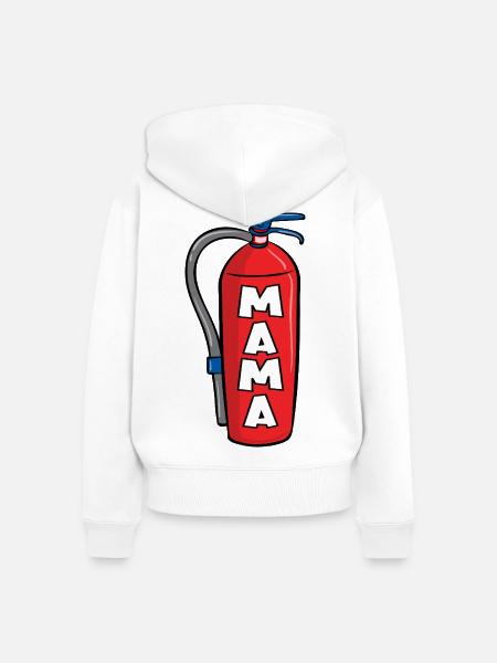 Feuerwehrfrau Mama - Frauen Premium Bio Zip Hoodie - Weiß