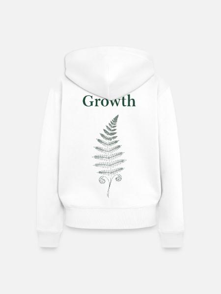 Growth Farn - Frauen Premium Bio Zip Hoodie - Weiß