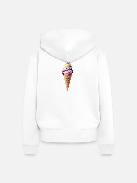 ize cream - Frauen Premium Bio Zip Hoodie - Weiß