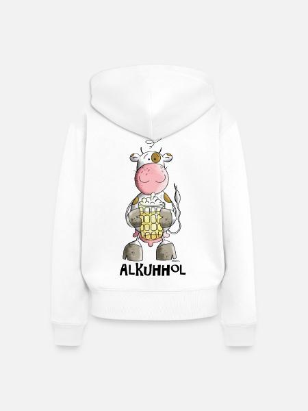 Alkuhhol - Frauen Premium Bio Zip Hoodie - Weiß