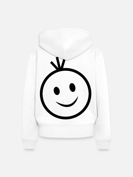 happy face - Frauen Premium Bio Zip Hoodie - Weiß