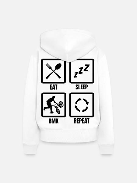 BMX Zeitplan - Frauen Premium Bio Zip Hoodie - Weiß