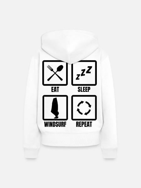 Windsurfer Routine - Frauen Premium Bio Zip Hoodie - Weiß