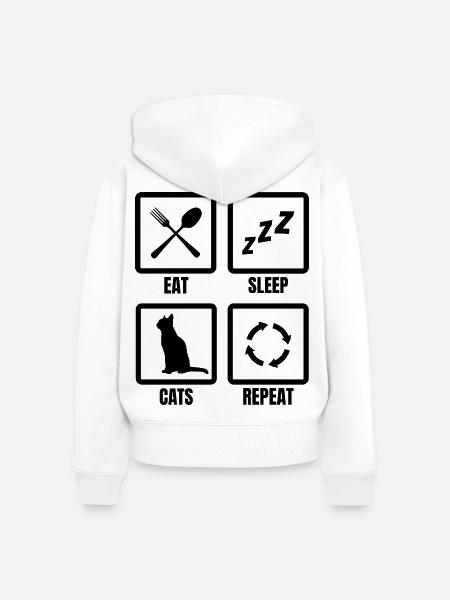 Katzenbesitzer Zeitplan - Frauen Premium Bio Zip Hoodie - Weiß