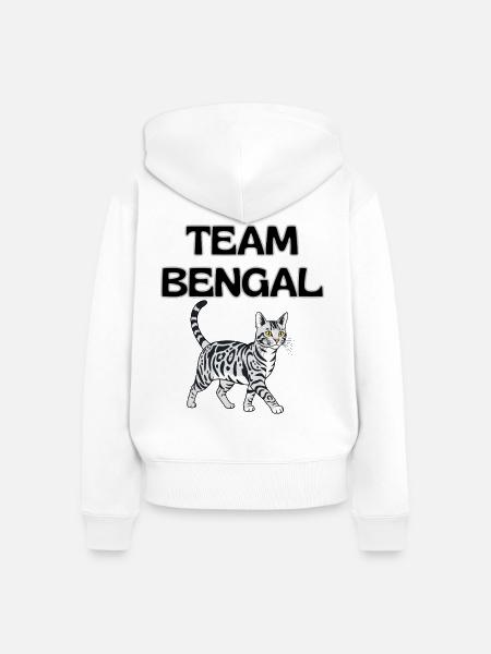 Team Bengal Katzengrafik - Frauen Premium Bio Zip Hoodie - Weiß
