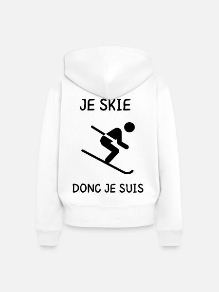 Ich fahre, also bin ich - Frauen Premium Bio Zip Hoodie - Weiß