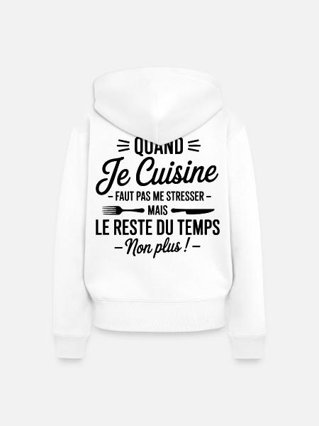 Humorvolle Küchenschürze - Frauen Premium Bio Zip Hoodie - Weiß