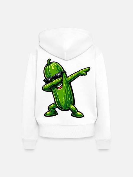 Dabbing Gurke - Frauen Premium Bio Zip Hoodie - Weiß