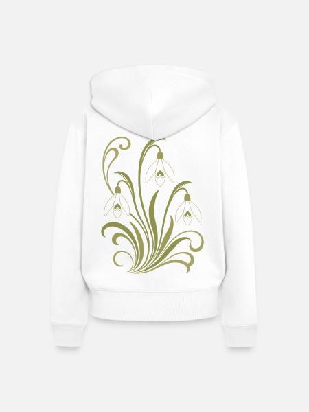 Schneeglöckchen Ornament - Frauen Premium Bio Zip Hoodie - Weiß