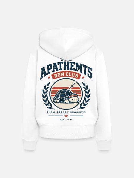 Apathetics Run Club Schlafende Schildkröte - Frauen Premium Bio Zip Hoodie - Weiß