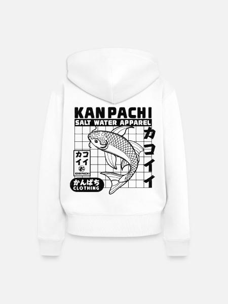 Kanpachi Salzwasser Apparel - Frauen Premium Bio Zip Hoodie - Weiß