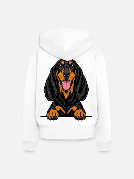 Black and Tan Coonhound - Frauen Premium Bio Zip Hoodie - Weiß