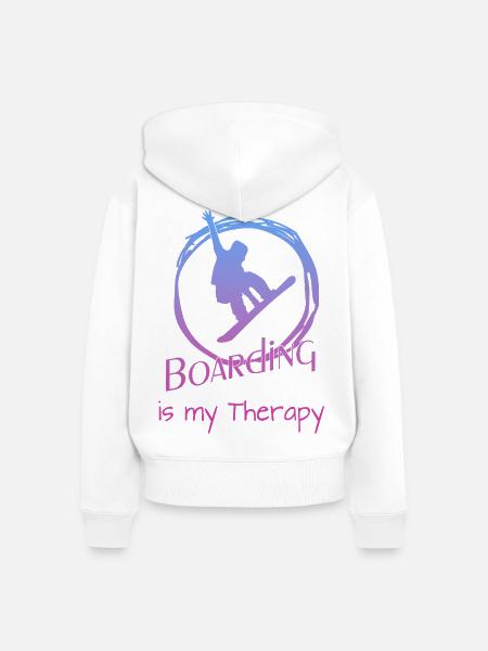 Boarding Therapie Silhouette - Frauen Premium Bio Zip Hoodie - Weiß