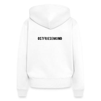 Ostfriesenkind Ostfriesland Nordsee Küste Heimat - Frauen Premium Bio Zip Hoodie - Weiß - Hinten - AI Model Female 172 light (172cm)