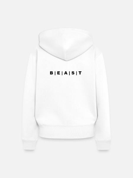 BEAST black - Frauen Premium Bio Zip Hoodie - Weiß