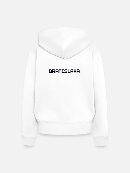BRATISLAVA Slovakia Slowakei - Frauen Premium Bio Zip Hoodie - Weiß