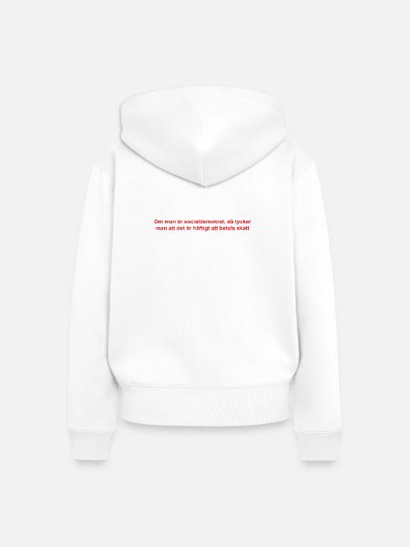 Analytisch-satirische Textgestaltung - Frauen Premium Bio Zip Hoodie - Weiß