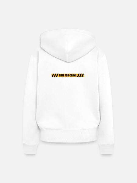 Time for Crime - Frauen Premium Bio Zip Hoodie - Weiß
