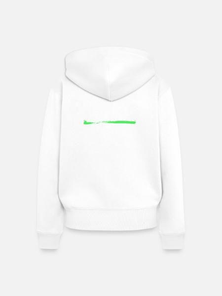 Grüner Tusche Streifen - Frauen Premium Bio Zip Hoodie - Weiß