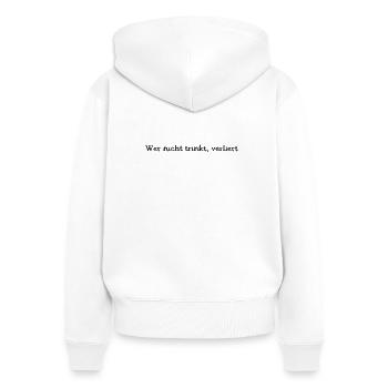 Drink - Women's Premium Organic Zip Hoodie - white - Back - AI Model Female 172 light (172cm)