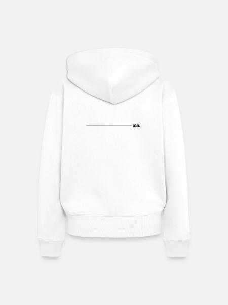 2026 Strich - Frauen Premium Bio Zip Hoodie - Weiß