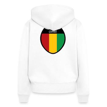 Guinée - Sweat à capuche zippé Premium bio Femme - blanc - Dos - AI Model Female 172 light (172cm)