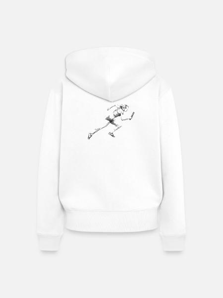 Läuferin - Frauen Premium Bio Zip Hoodie - Weiß