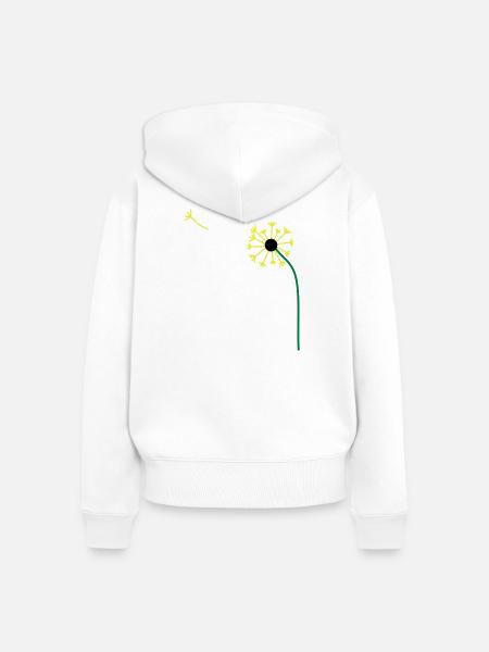 Pusteblume,Löwenzahn,Butterblume, ✔ - Frauen Premium Bio Zip Hoodie - Weiß