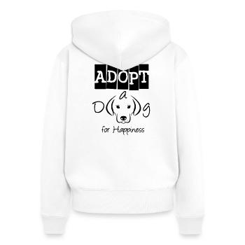 Adopt a Dog for Happiness Hund Liebe Geschenk - Frauen Premium Bio Zip Hoodie - Weiß - Hinten - AI Model Female 172 light (172cm)