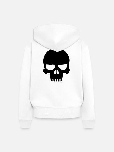 Schädel Original - Frauen Premium Bio Zip Hoodie - Weiß