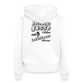 Rettungsgasse Spruch Auto Verkehr Medizin Geschenk - Frauen Premium Bio Zip Hoodie - Weiß - Hinten - AI Model Female 172 light (172cm)