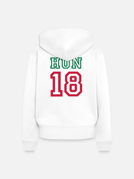 UNGARN 2018 - Frauen Premium Bio Zip Hoodie - Weiß