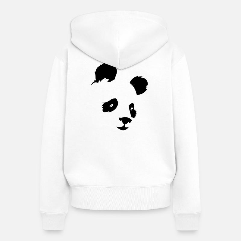 panda - Sweat à capuche zippé Premium bio Femme - blanc