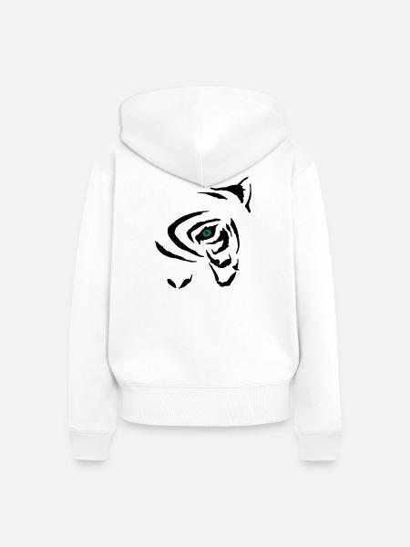 Tribal Tiger 2 - Frauen Premium Bio Zip Hoodie - Weiß