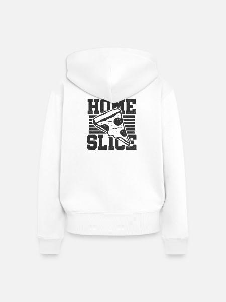 Home slice - Frauen Premium Bio Zip Hoodie - Weiß